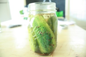 pickles in canning jar