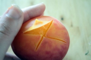 removing peach skin