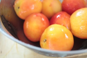 bowl of peaches